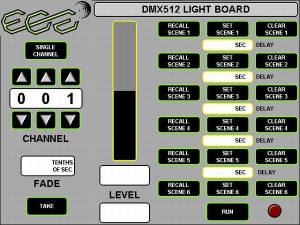 dmx512 light board screen